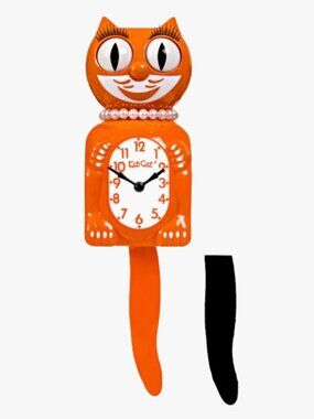Orange Harvest Lady Kit-Cat Klock Clock